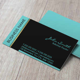 Suppleant Lärare Modern Teal Gräns Visitkort