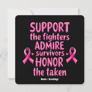 Support Admire Heliga Breast Cancer Awareness Gift Inbjudningar