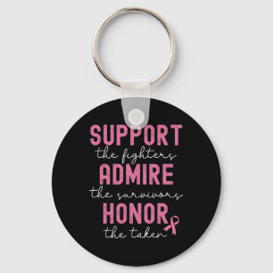 Support Admire Honor Breast Cancer Awareness Nyckelring