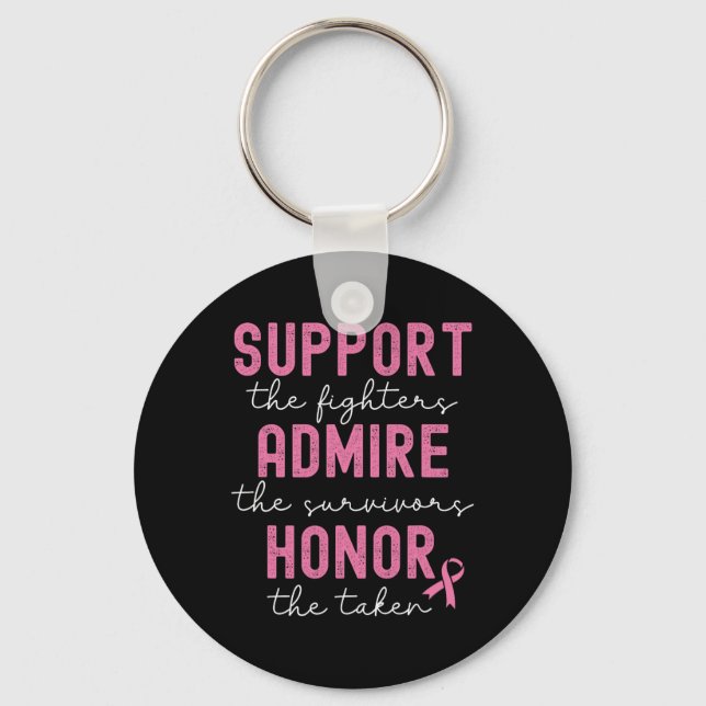 Support Admire Honor Breast Cancer Awareness Nyckelring (Framsida)