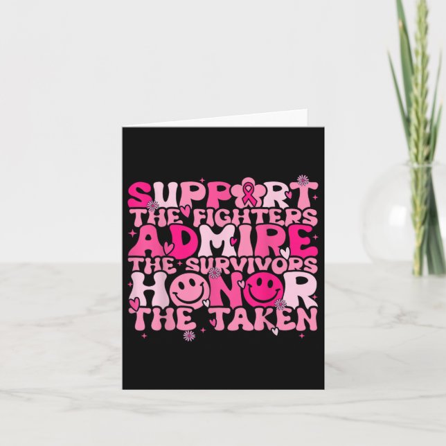 Support Admire Honor Breast Cancer Awareness Warri Kort (Framsida)