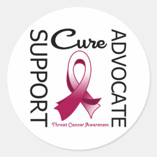Support Advocate Cure Throat Cancer Runt Klistermärke