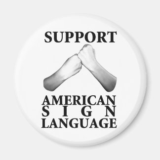 Support American Sign Language (tillbaka) Magnet