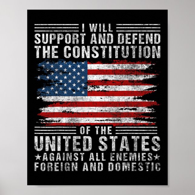 Support And Defend The Constitution - Us Flag 4th  Poster (Framsidan)