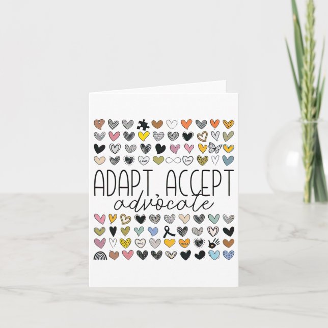 Support Autism Awareness Adapt Acceptera advokat Kort (Framsida)