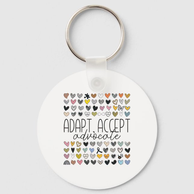 Support Autism Awareness Adapt Acceptera advokat Nyckelring (Framsida)