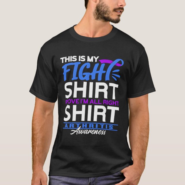 Support Awareness Squad Figh I Rheumatoid Hritis T Shirt (Framsida)