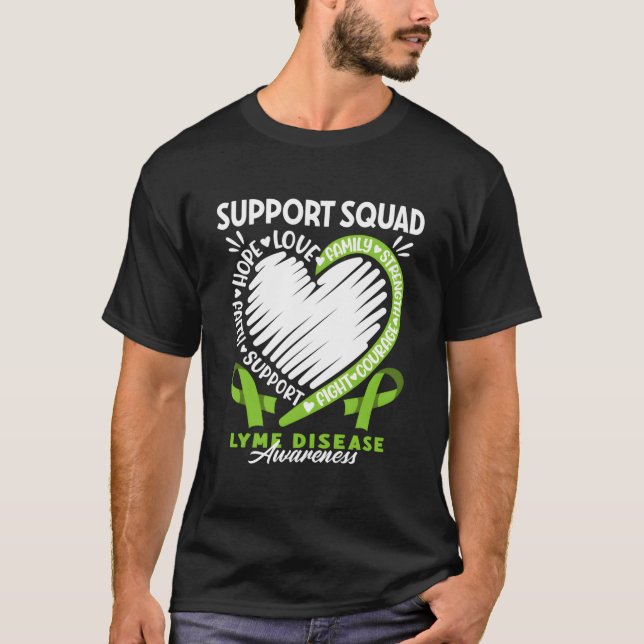 Support Awareness Squad I Lyme Borreliosis Disease T Shirt (Framsida)