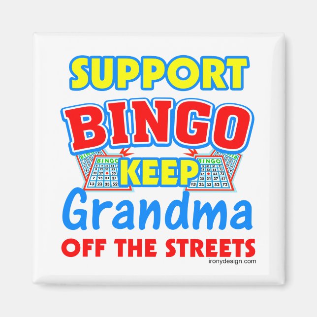 Support Bingo Grandma Magnet (Framsidan)