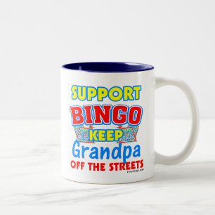 Support Bingo Grandpa Två-Tonad Mugg