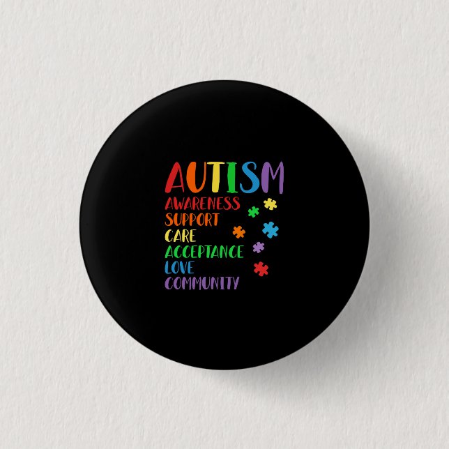 Support Care Acceptance Ally Autism Awareness Knapp (Framsida)