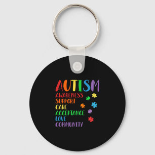 Support Care Acceptance Ally Autism Awareness Nyckelring