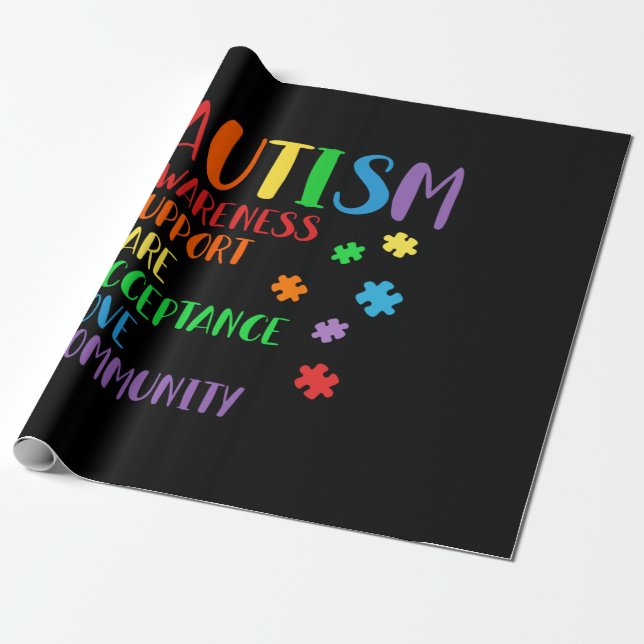 Support Care Acceptance Ally Autism Awareness Presentpapper (Utrullad)