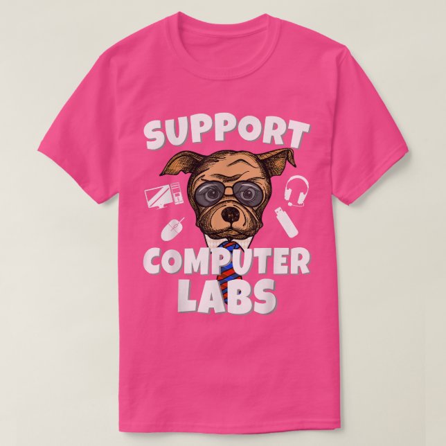 Support Computer Labny Funny Computer Science Teac T Shirt (Design framsida)