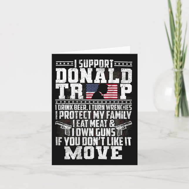 Support Donald Trump I Drink Beer I Turn Wrenches Kort (Framsida)