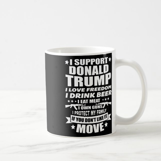 Support Donald Trump I Kärlek Freedom I Drink Beer Kaffemugg (Höger)