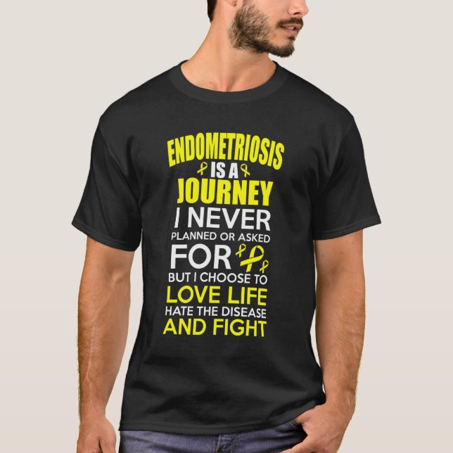 Support Endometriosis Awareness Hoodie T Shirt (Framsida)