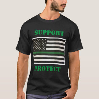 Support Federal Tillsatta lagar Grönt Line Flagga T Shirt