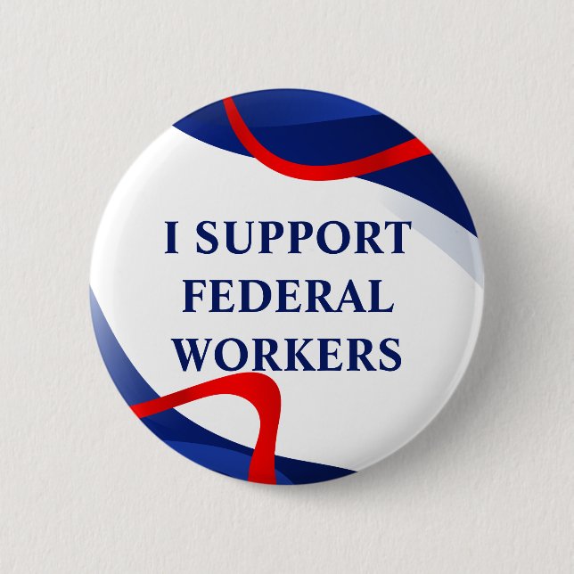 Support Federal Workers antitrumptillbehör Knapp (Framsida)