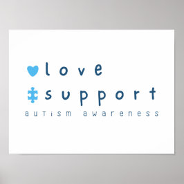 Support för autismmedvetenhet i kärlek Poster utsk