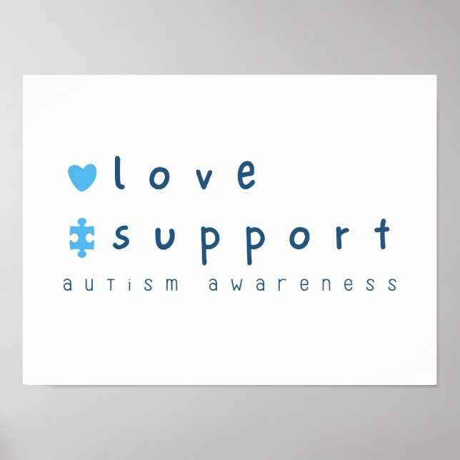 Support för autismmedvetenhet i kärlek Poster utsk (Framsidan)