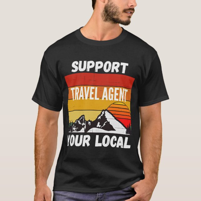 Support för din lokala resa i Agent T Shirt (Framsida)
