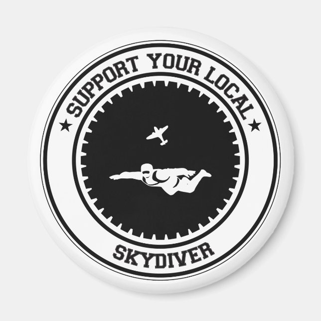 Support för din lokala Skydiver Magnet (Framsidan)