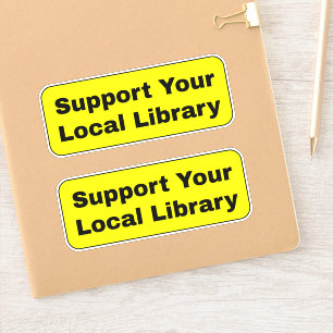 Support för ditt lokala Bibliotek - Gult Klistermärken