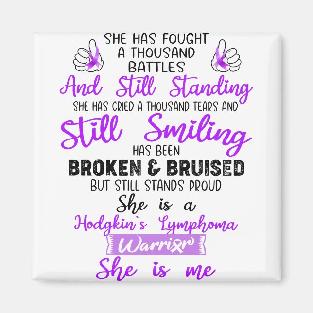 Support för Hodgkins lymphoma Warrior-gåvor Magnet (Framsidan)