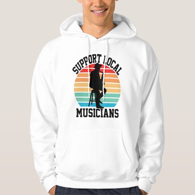 Support för lokala musiker för Music Älskare Hoodie (Framsida)
