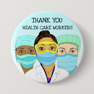 Support för tack Health Workers Knapp