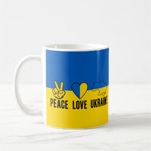 Support för ukrainska Flagga Ukraina Kaffemugg