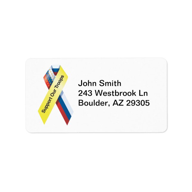 Support för vår Troops-etikett Adressetikett (Framsidan)