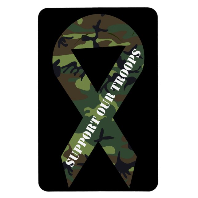 Support för våra Gröntar Camo Ribbon Magnet (Vertikal)