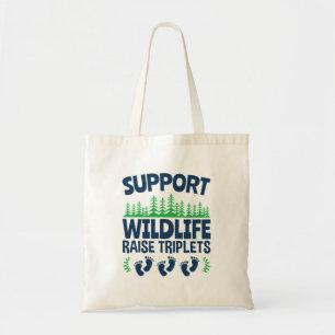 Support för Wildlife Raise Triplets Funny Triplet Tygkasse
