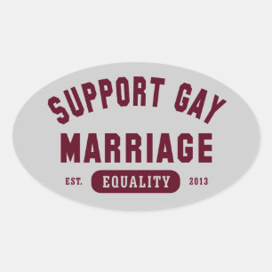 Support Gay Marriage Equality-etikett Ovalt Klistermärke