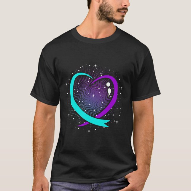 Support-grafik för Cute Suicide Awareness Heart Ly T Shirt (Framsida)