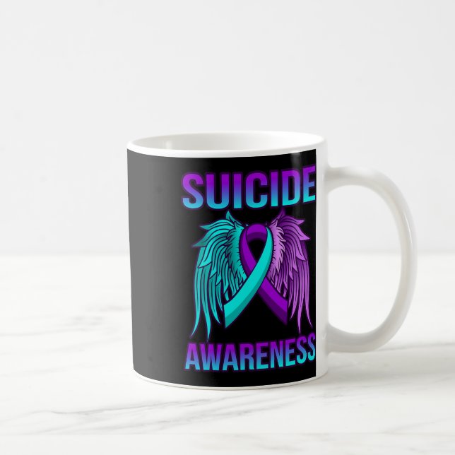 Support Graphics för Cute Suicide Awareness Vingar Kaffemugg (Höger)
