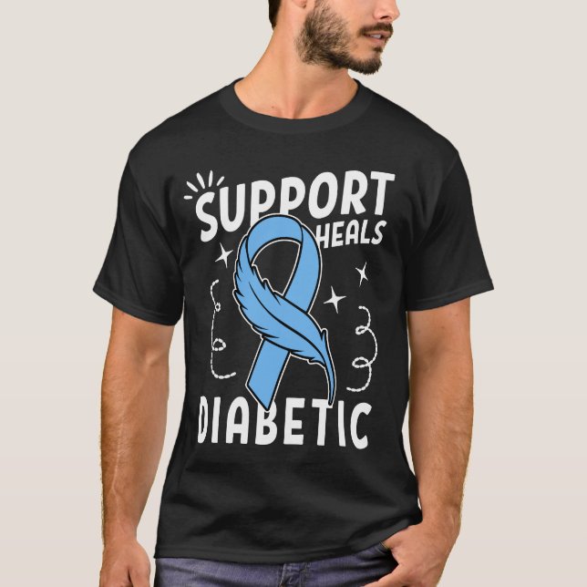 Support Heals Diabetic T Shirt (Framsida)
