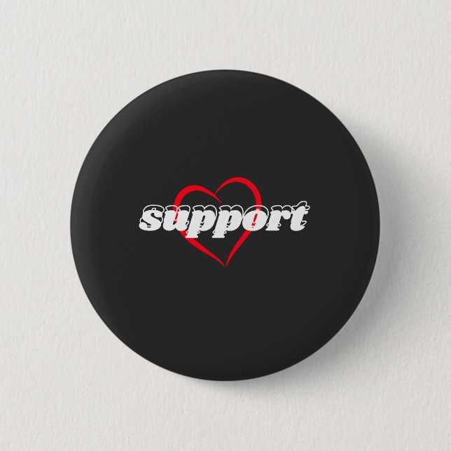 Support Heart Design – Red Love Symbol with Bold  Knapp (Framsida)