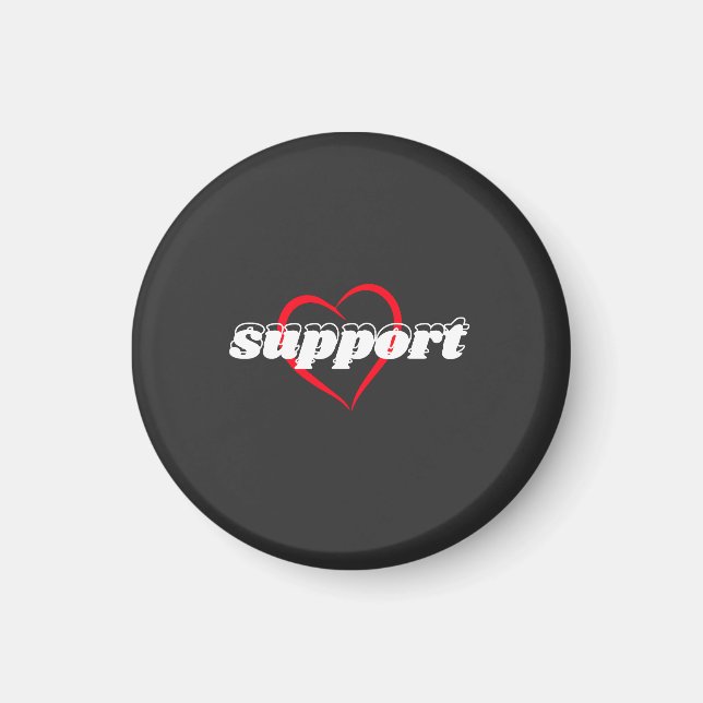 Support Heart Design – Red Love Symbol with Bold  Magnet (Framsidan)