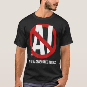 Support Human Artists eller AI Generated Bilder är T Shirt