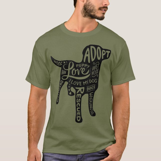 Support Hund Rädding T Shirt (Framsida)