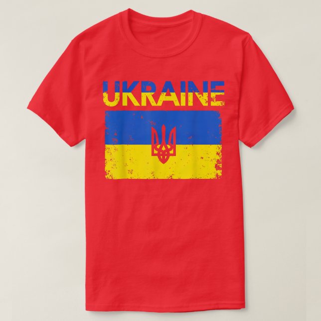 Support I Stand With Ukraine American Ukrainian Fl T Shirt (Design framsida)