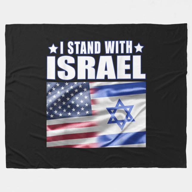 Support Israel I Stand with Israel  Fleecefilt (Framsidan (Horisontell))