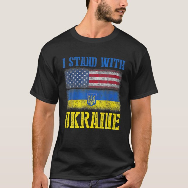 Support jag står på med ukrainsk ukrainsk FlL från T Shirt (Framsida)