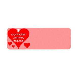 SUPPORT JAPAN RELIEF RETURADRESS ETIKETT