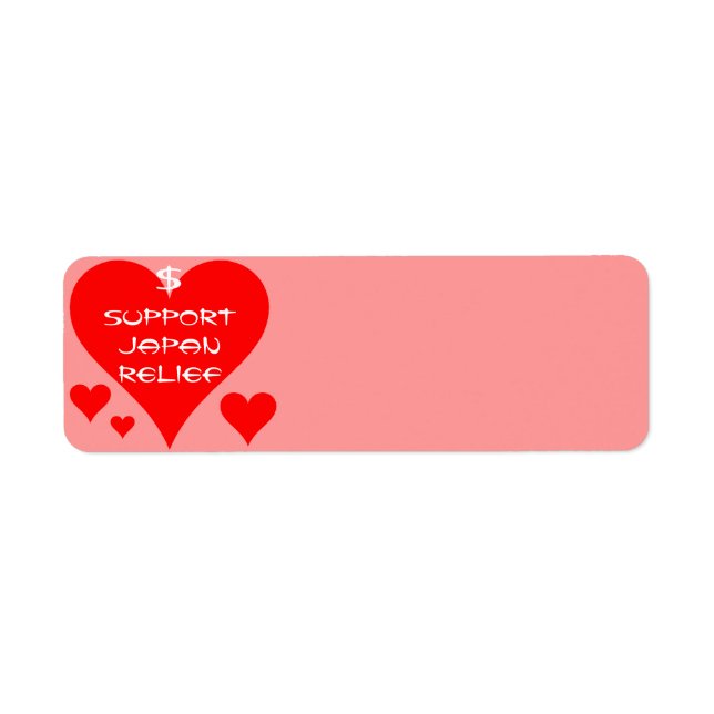 SUPPORT JAPAN RELIEF RETURADRESS ETIKETT (Framsidan)