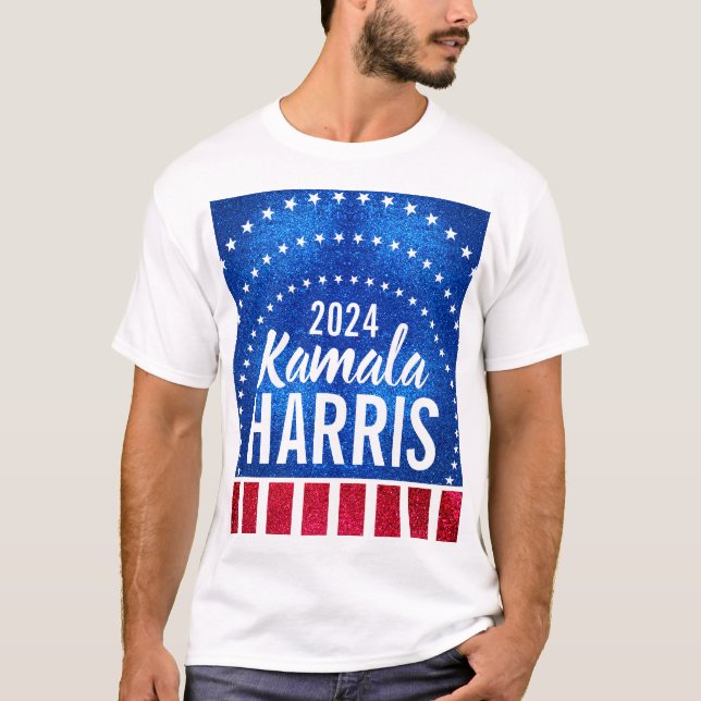 Support Kamala Harris 2024 Progress and Unity T Shirt (Framsida)