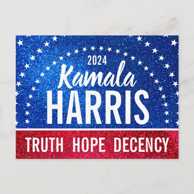 Support Kamala Harris 2024 Progress and Unity Vykort (Framsida)